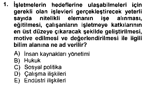 CEK205U Çalışma İlişkileri çıkmış sınav sorusu 1