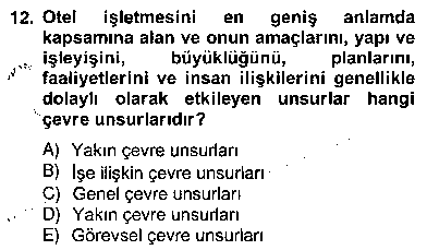 KOI202U Otel Yönetimi çıkmış sınav sorusu 3