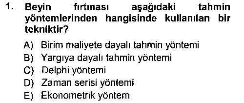 MLY301U Devlet Bütçesi çıkmış sınav sorusu 1
