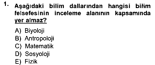 FEL202U Bilim Felsefesi çıkmış sınav sorusu 1