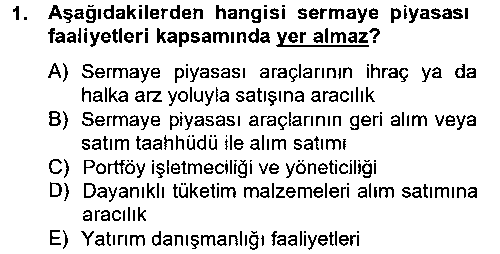 HUK114U Sermaye Piyasası Hukuku çıkmış sınav sorusu 1