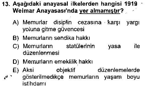HUK303U Kamu Personel Hukuku çıkmış sınav sorusu 2