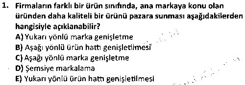 REK2006 Marka Yönetimi çıkmış sınav sorusu 1