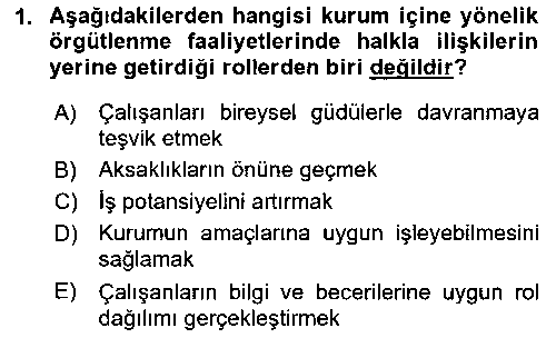HIT301U Kurumiçi Halkla İlişkiler çıkmış sınav sorusu 1