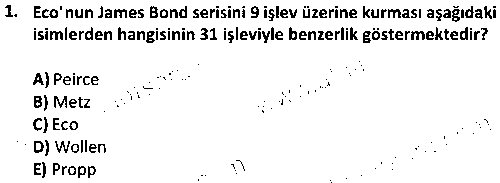 FOT1008 Göstergebilim çıkmış sınav sorusu 1