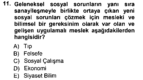 SHZ101U Sosyal Hizmete Giriş çıkmış sınav sorusu 3
