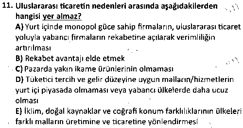 DT2013 Uluslararası Pazarlama çıkmış sınav sorusu 3
