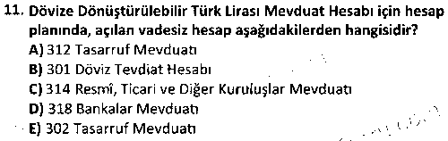 BS2002 Banka Muhasebesi çıkmış sınav sorusu 3