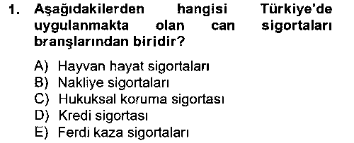 BSI204U Hayat Dışı Sigortalar çıkmış sınav sorusu 1