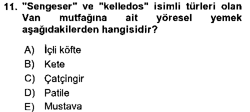ASC204U Yöresel Mutfaklar çıkmış sınav sorusu 2