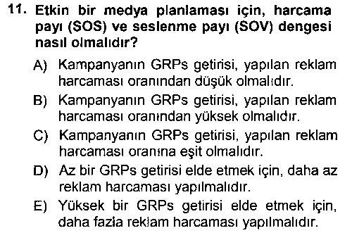 MAI203U Medya Planlama çıkmış sınav sorusu 1