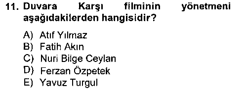 FOT106U Film ve Video Kültürü çıkmış sınav sorusu 3