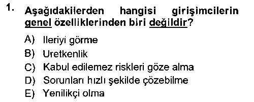 TIC201U TIC201U Dış Ticarette Girişimcilik çıkmış sınav sorusu 1
