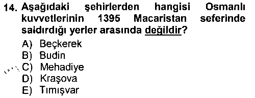 TAR209U Osmanlı Tarihi (1300-1566) çıkmış sınav sorusu 3
