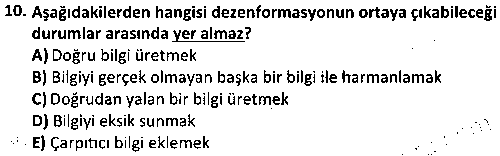 FOT2003 Medya Okuryazarlığı çıkmış sınav sorusu 2
