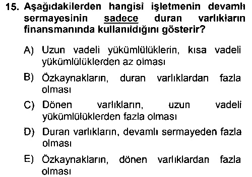 FIN401U FIN401U Finansal Yönetim çıkmış sınav sorusu 2