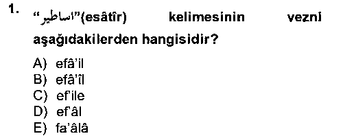 TDE104U Osmanlı Türkçesine Giriş 2 çıkmış sınav sorusu 1