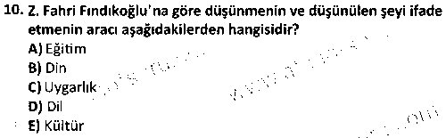 SOS3010 Türk Sosyologları çıkmış sınav sorusu 2