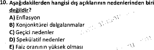 BS2007 Makro iktisat çıkmış sınav sorusu 2