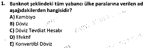 DT1004 Dış Ticaret İşlemleri Muhasebesi çıkmış sınav sorusu 1