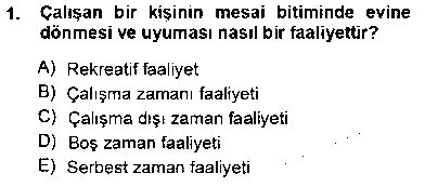 SYT201U Boş Zaman ve Rekreasyon Yönetimi çıkmış sınav sorusu 1
