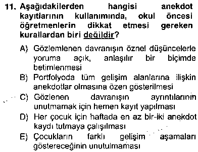 OKO406U Çocukları Tanıma Teknikleri çıkmış sınav sorusu 3