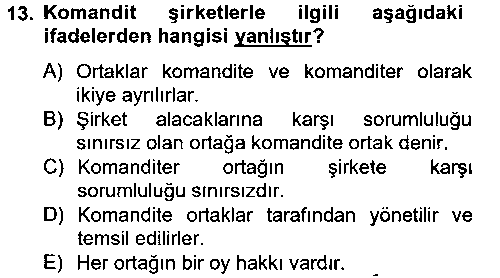 MUH212U Şirketler Muhasebesi çıkmış sınav sorusu 2