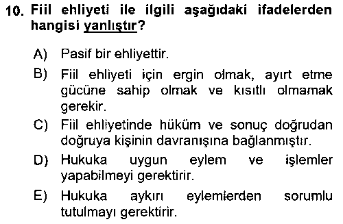 HUK123U Medeni Hukuk Bilgisi çıkmış sınav sorusu 2