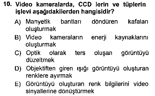 FOT205U Kamera Tekniğine Giriş çıkmış sınav sorusu 2