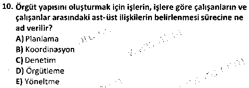 SPY1009 Yönetim Bilimine Giriş çıkmış sınav sorusu 2