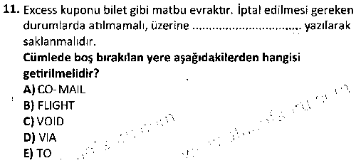 SHI2006 Yolcu ve Yer Hizmetleri çıkmış sınav sorusu 3
