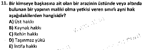ADL1012 Medeni Hukuk 2 çıkmış sınav sorusu 3