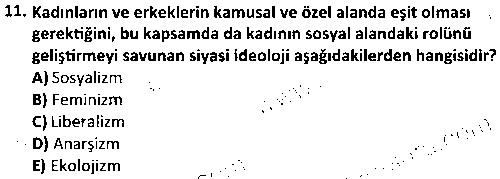 KAM3009 Siyaset Sosyolojisi çıkmış sınav sorusu 3
