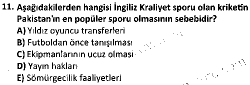 SPY2001 Spor Sosyolojisi çıkmış sınav sorusu 3