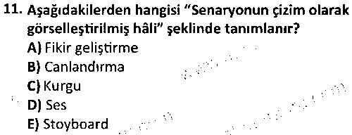 FOT2010 Fotoğraf ve Video Proje Geliştirme çıkmış sınav sorusu 3