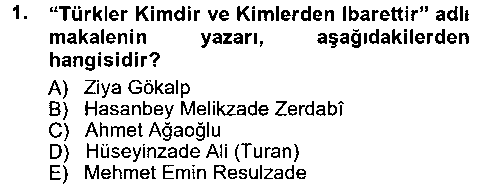 EDB405U Çağdaş Türk Edebiyatları 1 çıkmış sınav sorusu 1