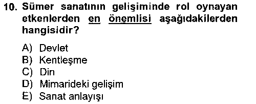 TAR102U Eski Mezopotamya ve Mısır Tarihi çıkmış sınav sorusu 2