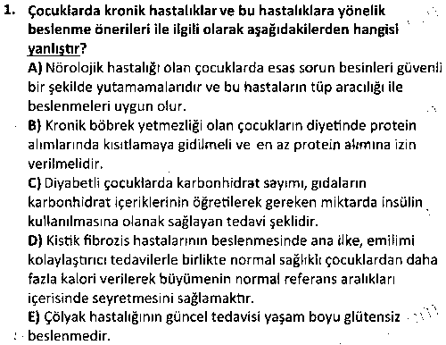CGE1009 Çocuk Beslenmesi çıkmış sınav sorusu 1