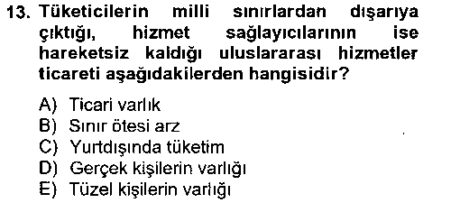 TIC104U Dış Ticarete Giriş çıkmış sınav sorusu 2