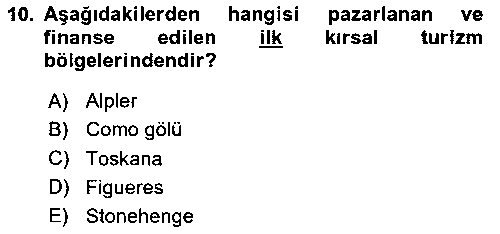 TRZ114U Kırsal Turizm Ve Kalkınma çıkmış sınav sorusu 2