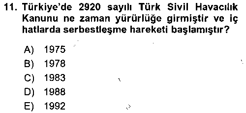 HIS202U Hava Taşımacılığı çıkmış sınav sorusu 3
