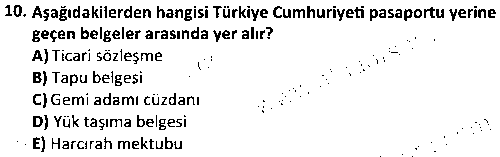 TOI2006 Turizm Mevzuatı çıkmış sınav sorusu 2