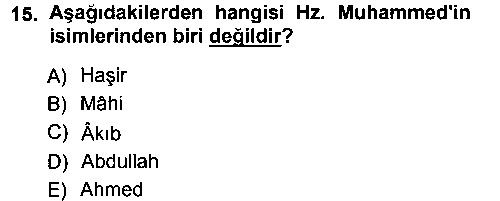 TAR103U İslam Tarihi ve Medeniyeti 1 çıkmış sınav sorusu 3