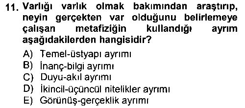FEL207U Felsefe çıkmış sınav sorusu 3