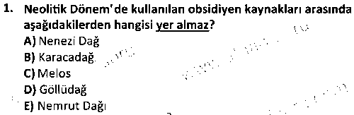 TSH2005 Anadolu Uygarlıkları çıkmış sınav sorusu 1