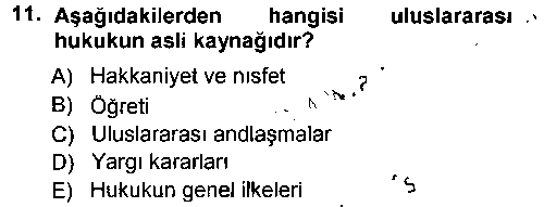 HUK221U Uluslararası Hukuk 1 çıkmış sınav sorusu 2
