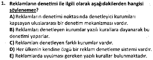 GRF3002 Reklamda Yaratıcılık çıkmış sınav sorusu 1