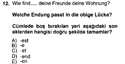 ALM101U Almanca 1 çıkmış sınav sorusu 3