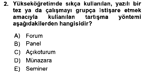 CGE108U Öğretimde Planlama Ve Değerlendirme çıkmış sınav sorusu 2