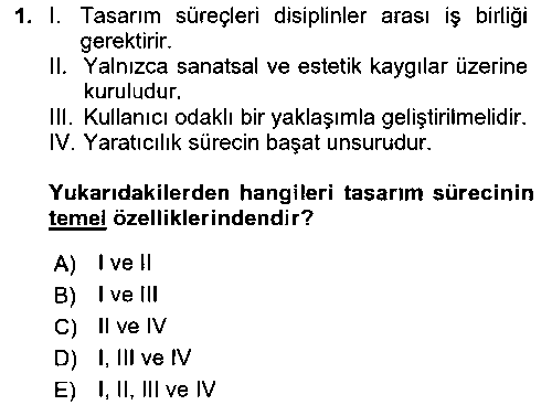 GIT404U Tasarım Süreçleri Ve Yönetimi çıkmış sınav sorusu 1